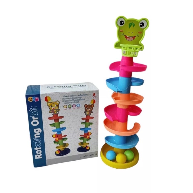 SumoBaby Mainan Edukasi Anak Bayi Puzzle Rolling Ball Rotating Seluncuran Bola Rail Kelereng