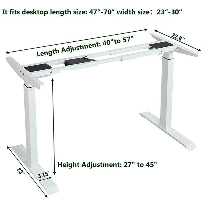Dual Motor Electric Height Adjustable Standing Desk Frame only