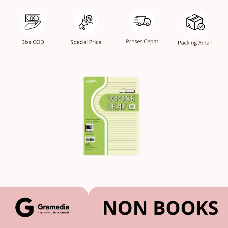 

Gramedia Supratman | Estudee Loose Leaf J Color A5 50 Green | Produk Original Gramedia