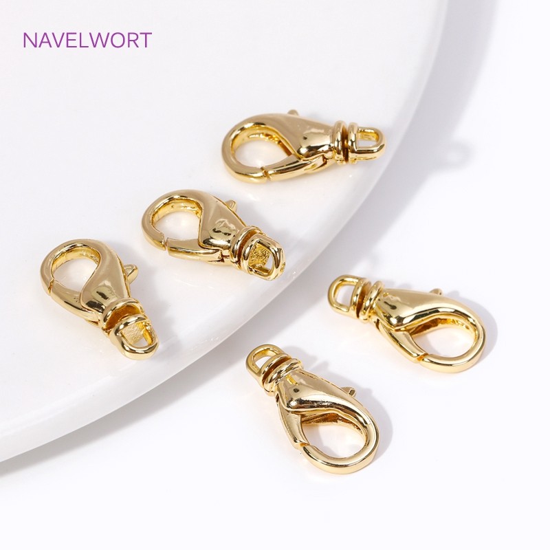 18K Gold Plated Lobster Clasps Fasteners End Beads Connector ClaspsClasps For Jewelry Making Diy