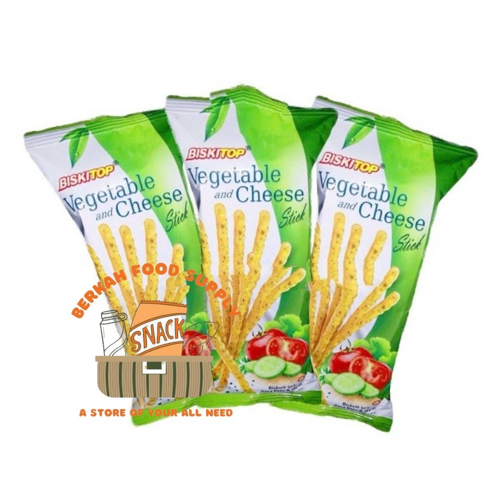 

( BERKAH ) BISKITOP Vegetable & Cheese Stick 50gr Sayuran Keju Biskuit Anak Dewasa Enak Renyah Krispy Nikmat Halal