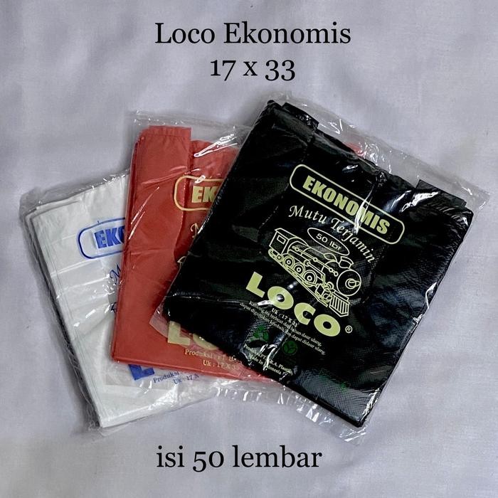 GRATIS ONGKIR Loco Ekonomis 17 Kantong Plastik Kresek Kecil Warna Hitam Merah Putih