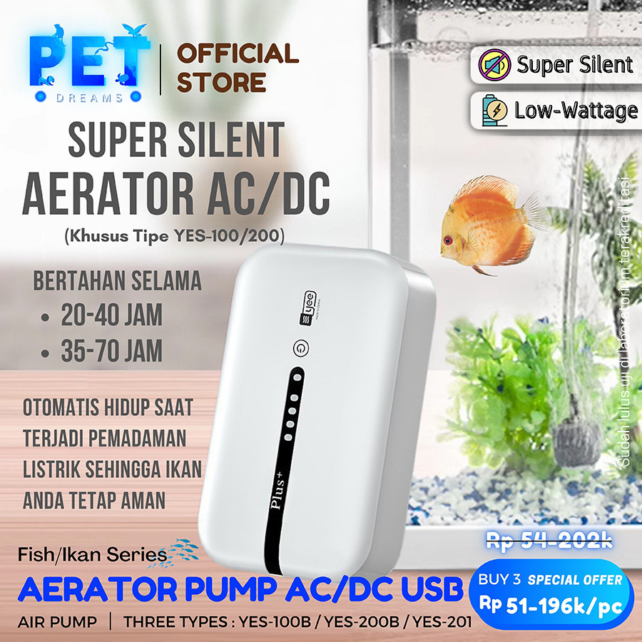 Silent Aerator Ac Dc Usb Gelembung Udara Pompa Oksen tor Baterai Air Pump rium Ikan