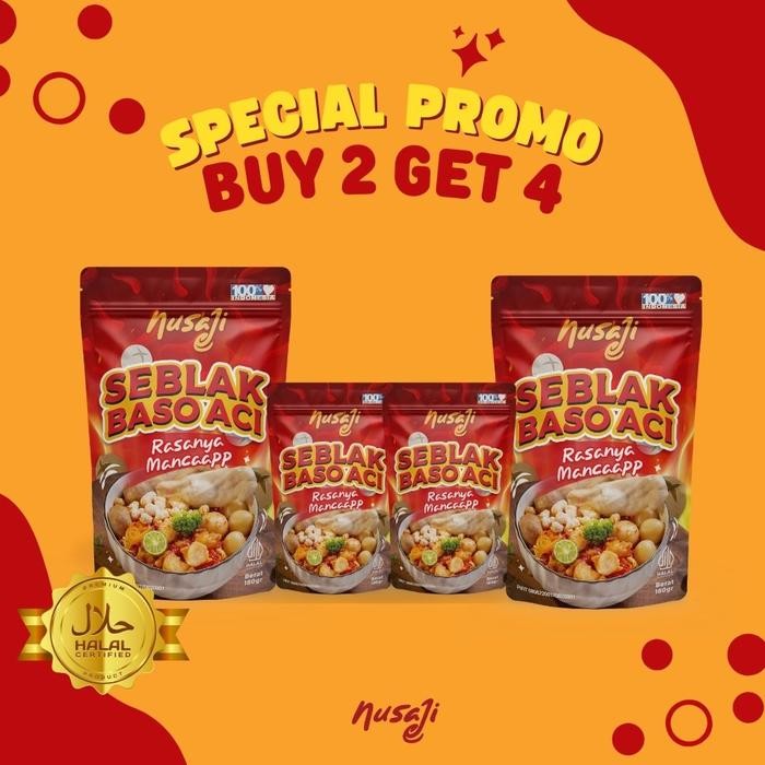 

Promo Terbatas Nusaji - Spesial Promo Buy 2 Get 4 Seblak Baso Aci