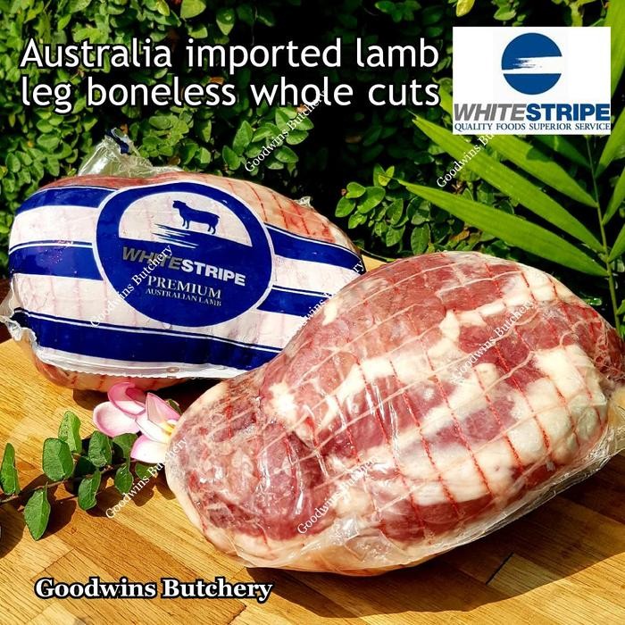 

BeliSkrg,KirimHariini- 2.5 kg lamb leg boneless whole cut - White Stripe Australia