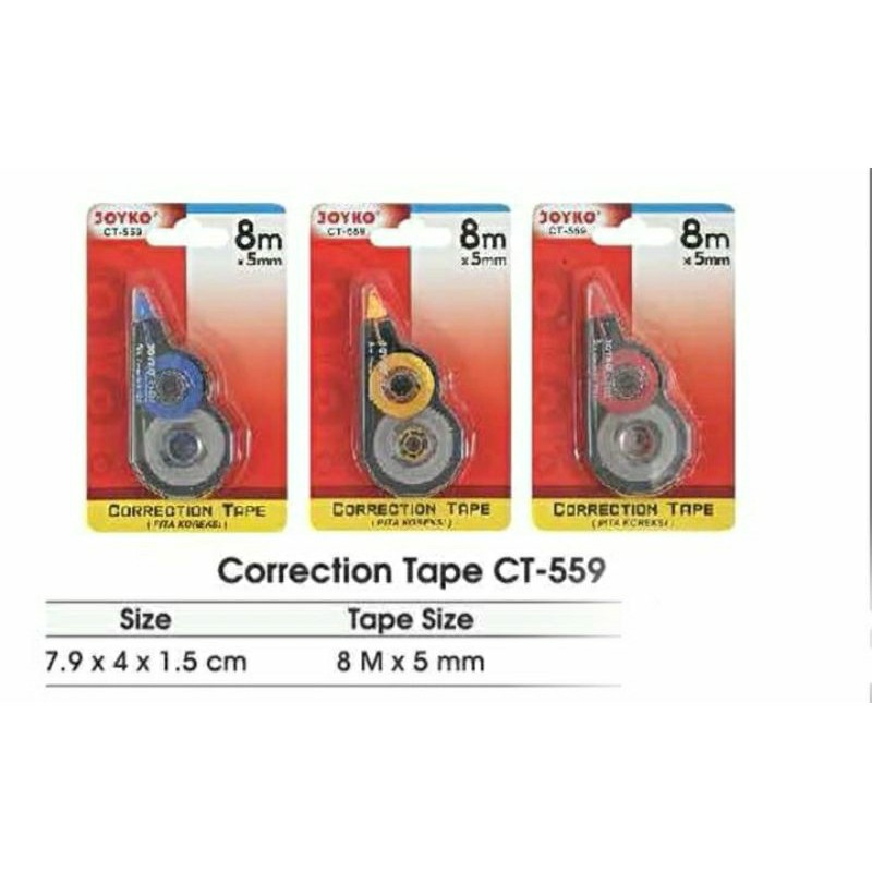 

CT 559 Tipex Kertas Correction Tape Pita si Penghapus CT-559 ( 8 meter x 5 mm )