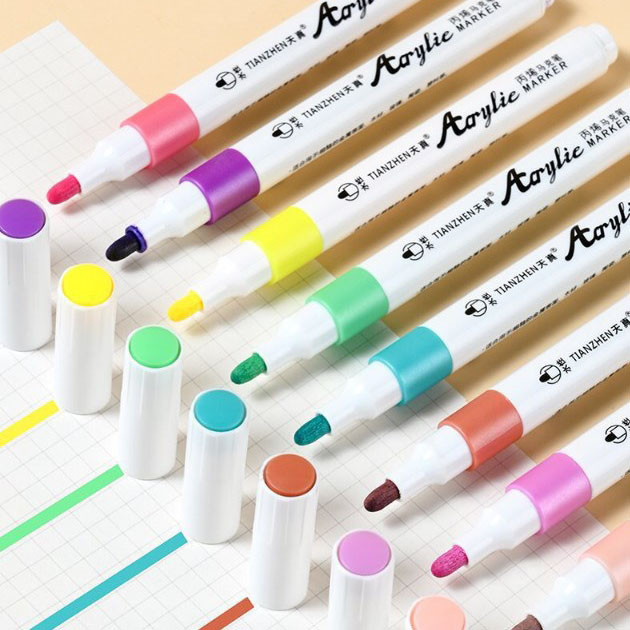 

60/80 Colors Pen Akrilik Marker Warna Cepat Kering Tahan Air / Spidol Acrylic Painter / Menggambar