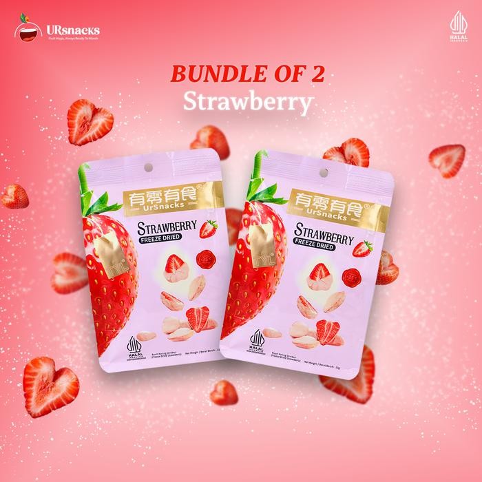

PastikanDikirimLgsg- URSNACKS BUNDLE OF 2 - FREEZE DRIED STRAWBERRY 22gr + STRAWBERRY 22gr