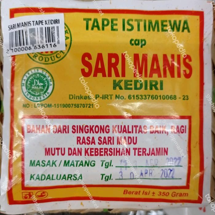 

PastikanDikirimLgsg- Tape singkong istimewa cap sari manis.