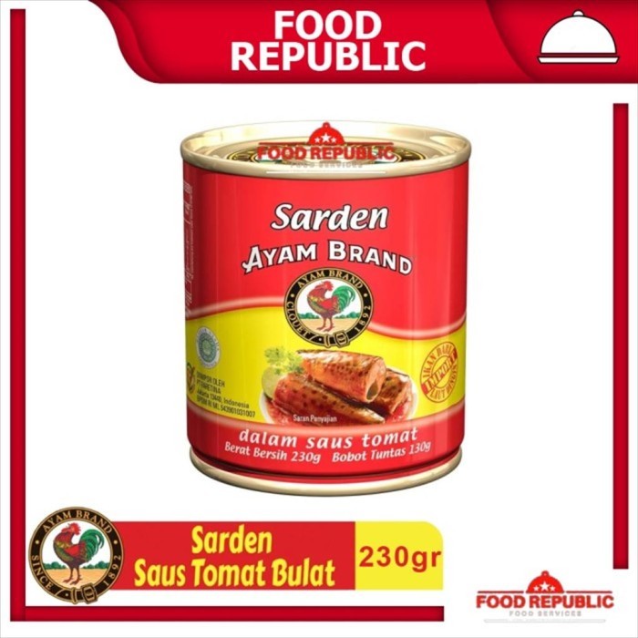 

PastikanDikirimLgsg- AYAM BRAND 230 GR IKAN SARDINES KALENG SARDEN FISH DALAM TOMAT HALAL