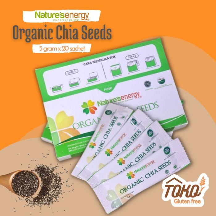 

PastikanDikirimLgsg- Organic Chia Seed Sachet Nature's Energy Gluten Free 5 gr x 20 sachet