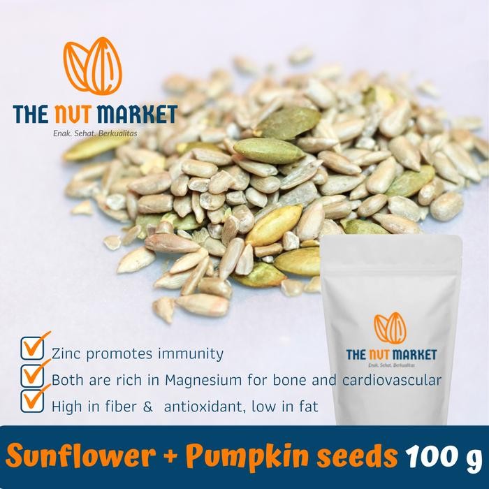 

PastikanDikirimLgsg- Mixed sunflower dan pumpkin seeds roasted 100 gram EKONOMIS