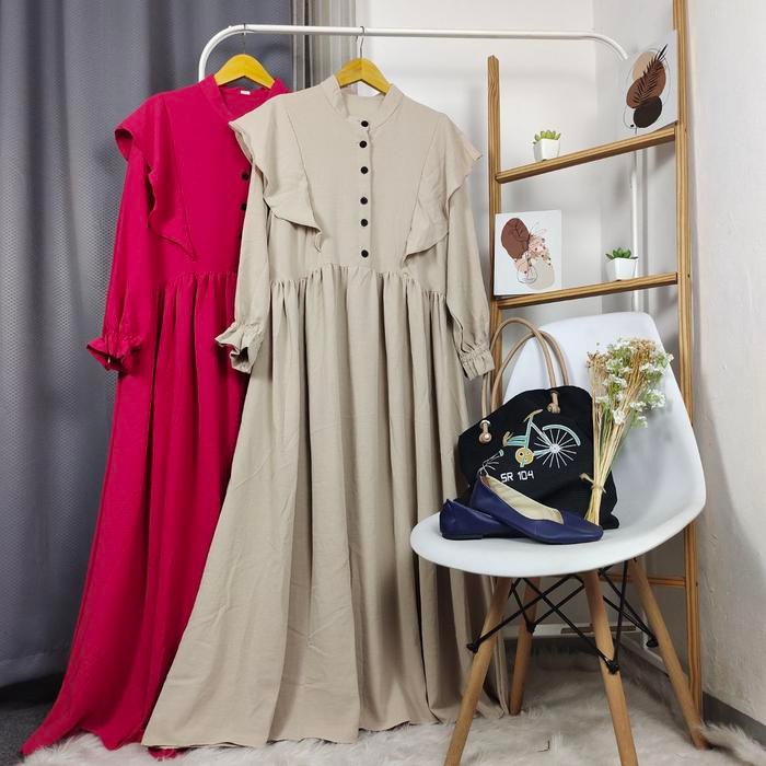 Zahra- Akavi - Emily Gamis Super Jumbo Terusan Bigsize Jubah Oversize Ld 110 120 130 140 150