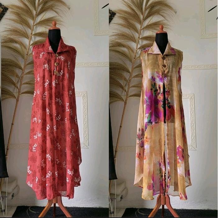 Hijrahive- Outer Kancing Wanita Outer Ceruty Motif Kardigan Wanita Kardigan Ceruty Motif Cardigan