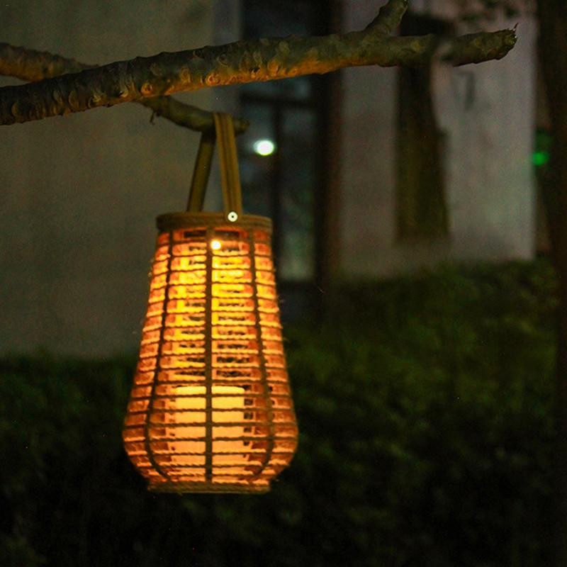 Outdoor Pendant Lights Rattan Solar Lights Natural Solar Lights Outdoor Lights Rattan Lantern Solar 