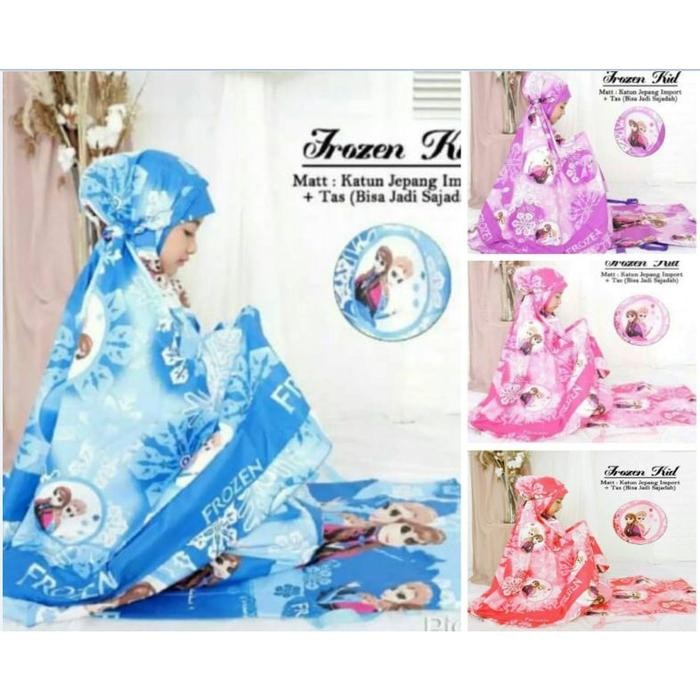 Gharim- Mukenah Sholat Anak, Motif Karakter Frozen Usia 3- 12 Tahun