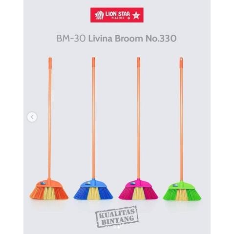 SAPU LANTAI PLASTIK LION STAR/LIVINA BROOM NO.330 LION STAR BM-30