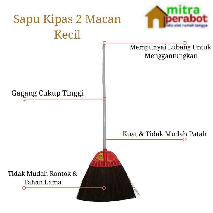 Sapu Lantai Ijuk / Sapu Kipas KECIL 2 Macan Asli