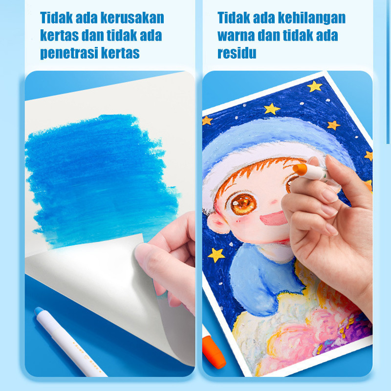 

Crayon Putar Washable 36/48 Color Kids yang Dapat Dicuci Seni Gambar Pastel Free Brush