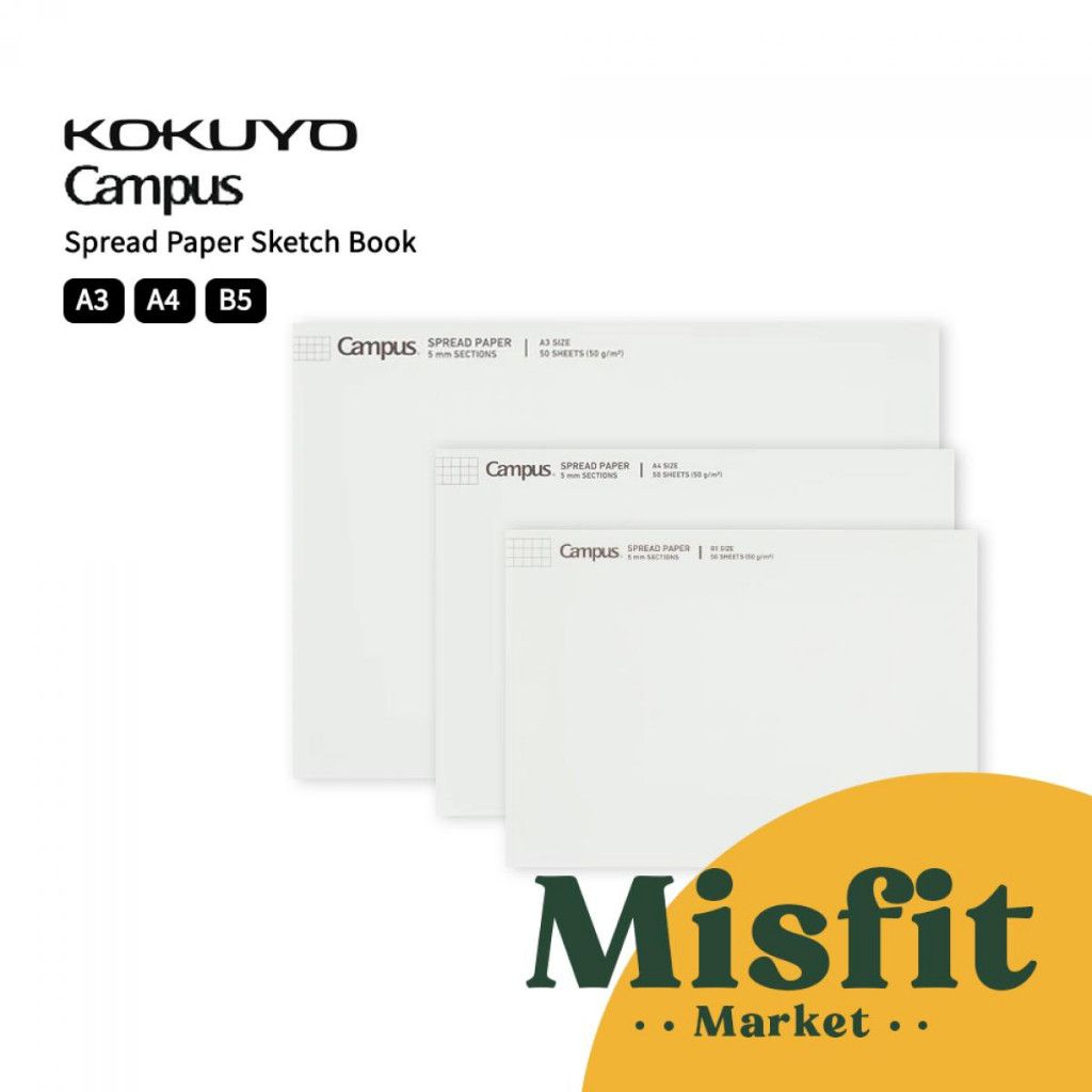 

Kokuyo Campus Spread Paper Sketch Book A3 A4 B5 Kertas Buku Gambar Sketsa