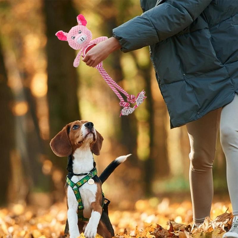 Plush Squeaky Dog Toys Interactive Dog Stuffed Toys Teething Dog Toys Wear-Resistant Safe Squeaky To