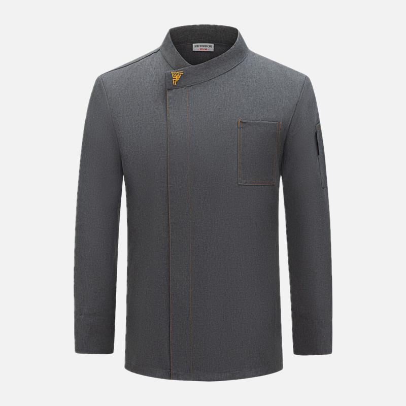 Chef Coat Long Sleeve Men Chef Jacket Waiter T-Shirt Chef Uniform Restaurant Chef Coat Bakery