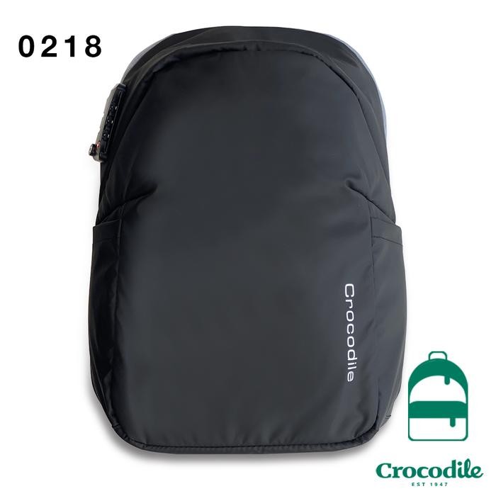 Crocodile 0218 Tas Backpack + TSA Lock Original - Black