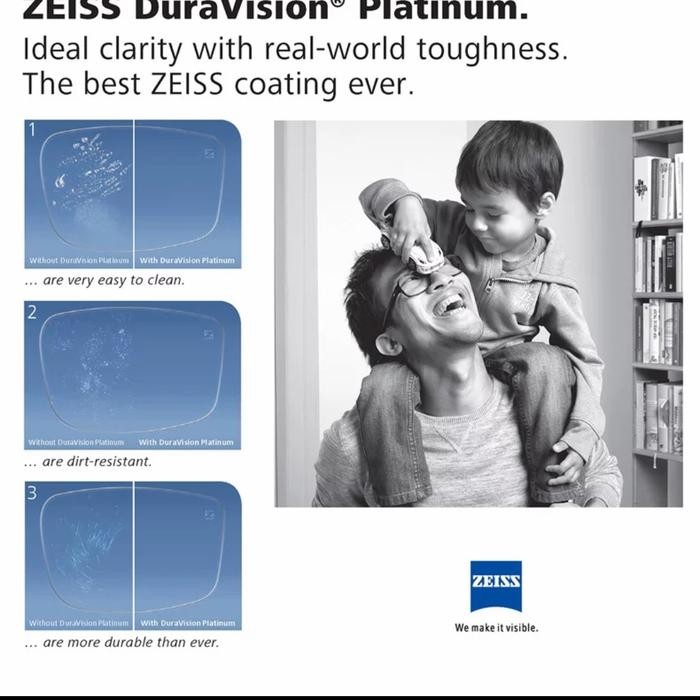 LENSA KACAMATA CARL ZEISS SV SUPERB clear DS BLUE UV PROTECT gosok