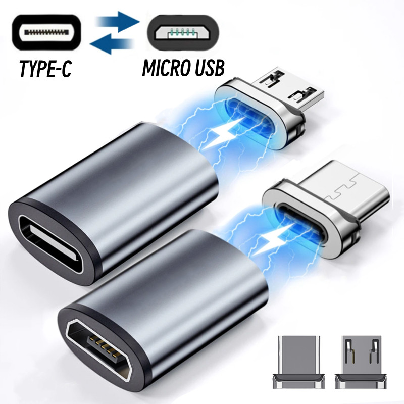 20W Magnetic OTG Adapter Micro USB to Type C Charger Data Cable Connector for  Mi Mini TypeC Fast Ch