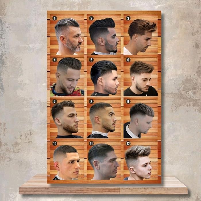 

POSTER MODEL PANGKAS RAMBUT PRIA TERBARU POSTER BARBERSHOP POSTER MURAH