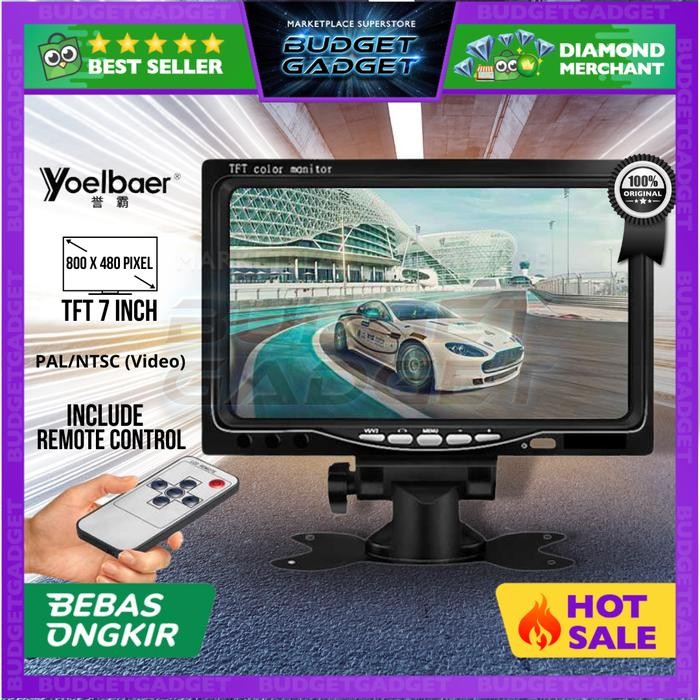 Yoelbaer Layar Monitor Mobil TFT LCD 7 Inch