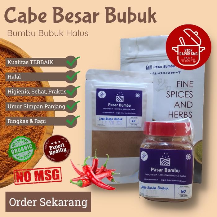 

>*>*>*>*] Pasar Bumbu Cabai Cabe Merah Besar Bubuk Halus / Red Chili Powder Pouch Refill 20gr 50gr