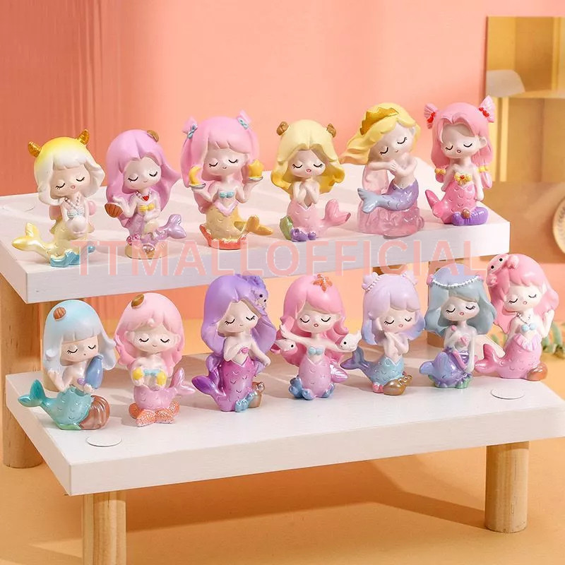 TT- Pajangan zodiak putri duyung/12 zodiak karakter mermaid bisa pilih//BLIND BOX MISTERI