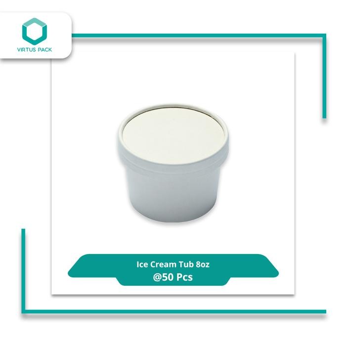 

BARANG TERLARIS Virtuspack/EcoFriendly/Tempat Ice Cream Kertas /Ice Cream Tub 8 Oz/50p