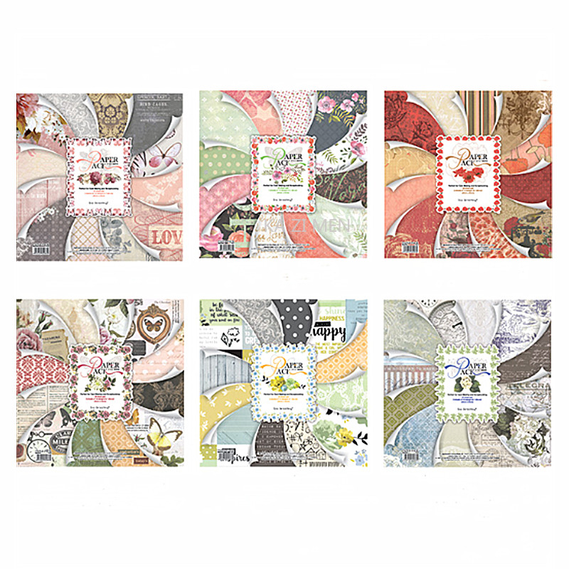 

Eno Greeting 12Inch Craft Paper Scrapbooking Paper Set Vintage Flower Garden Background Papers For