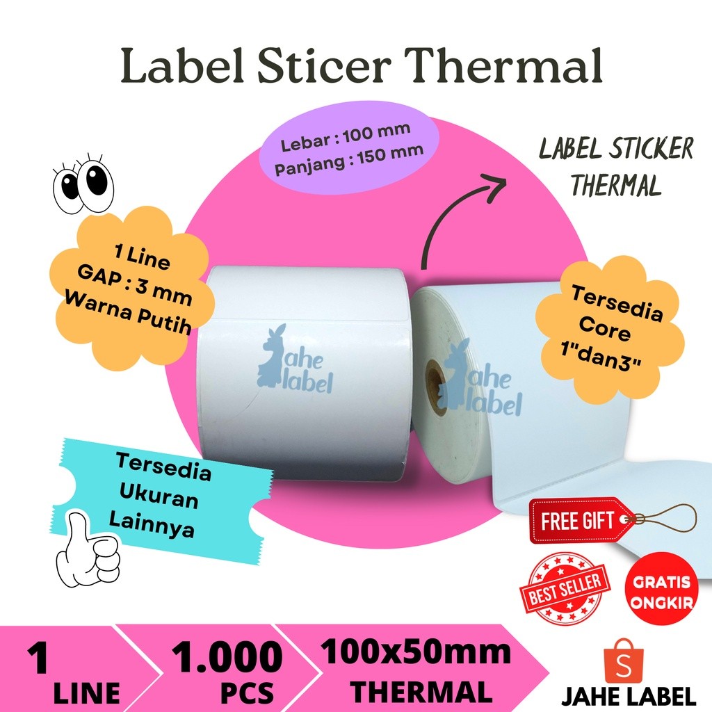 

LABEL STIKER BARE 100x50 mm DIRECT 1 PCS