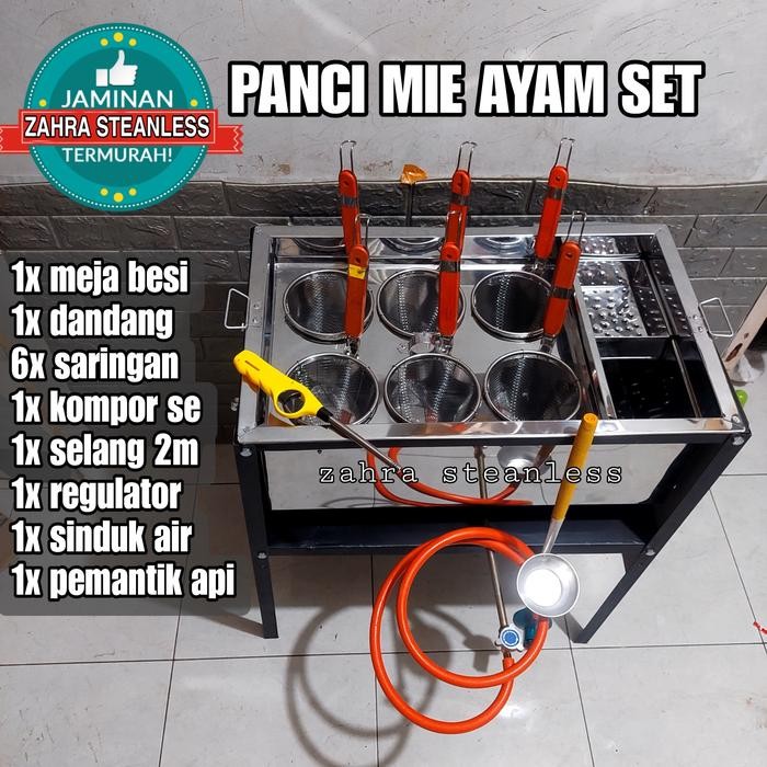 Dandang mie ayam 6 lubang+ kuah / Dandang mie kocok + saringan