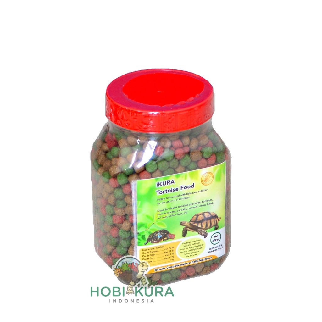 iKURA Tortoise Food 200 grm / Pelet Kura Makanan Kura Darat Sulcata Pardalis Cherry Head