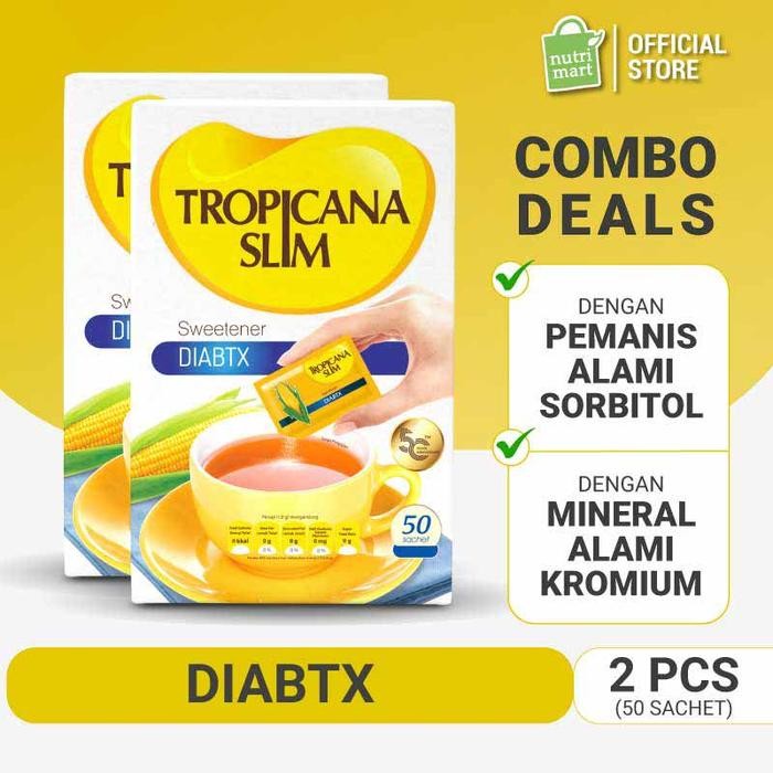 

Twin Pack: Tropicana Slim Diabtx 50 Sch - Pengganti Gula Diabetesi