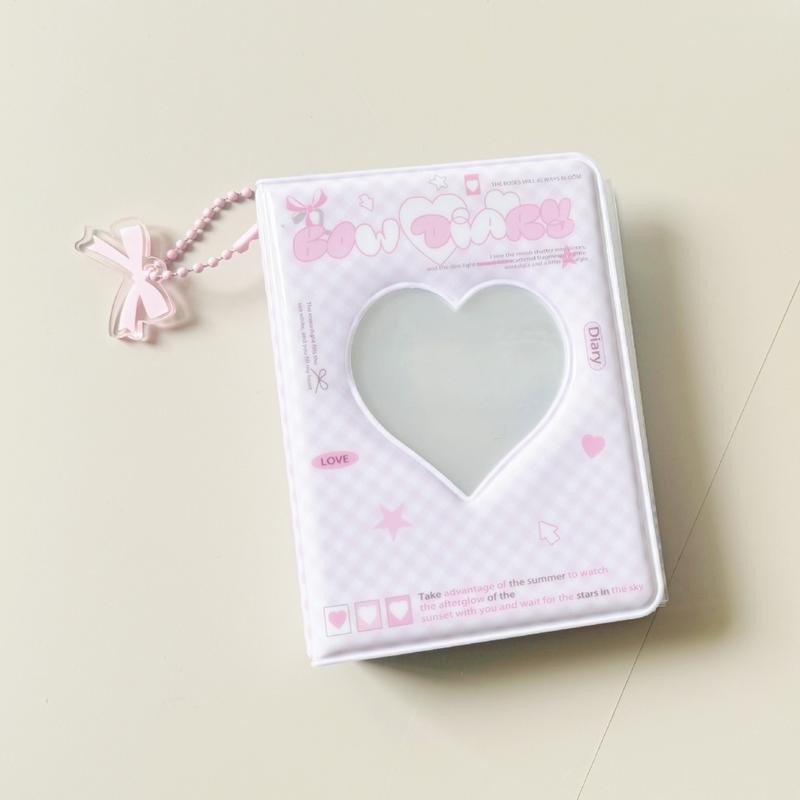 

Kpop Photocard Binder Heart Hollow Photo Card Holder Collector Book 40 Pockets Water Resistant