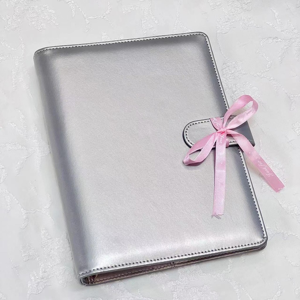 

A5 Sliver Pu Diy Binder Notebook Cover Diary Agenda Planning Paper Cover School Stationery