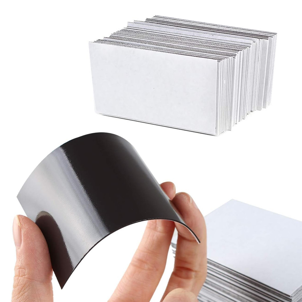 

20 Pcs 2X3.5 Inch Flexible Self-Adhesive Magnetic Sheets Custom Business Card Adhesive Backing