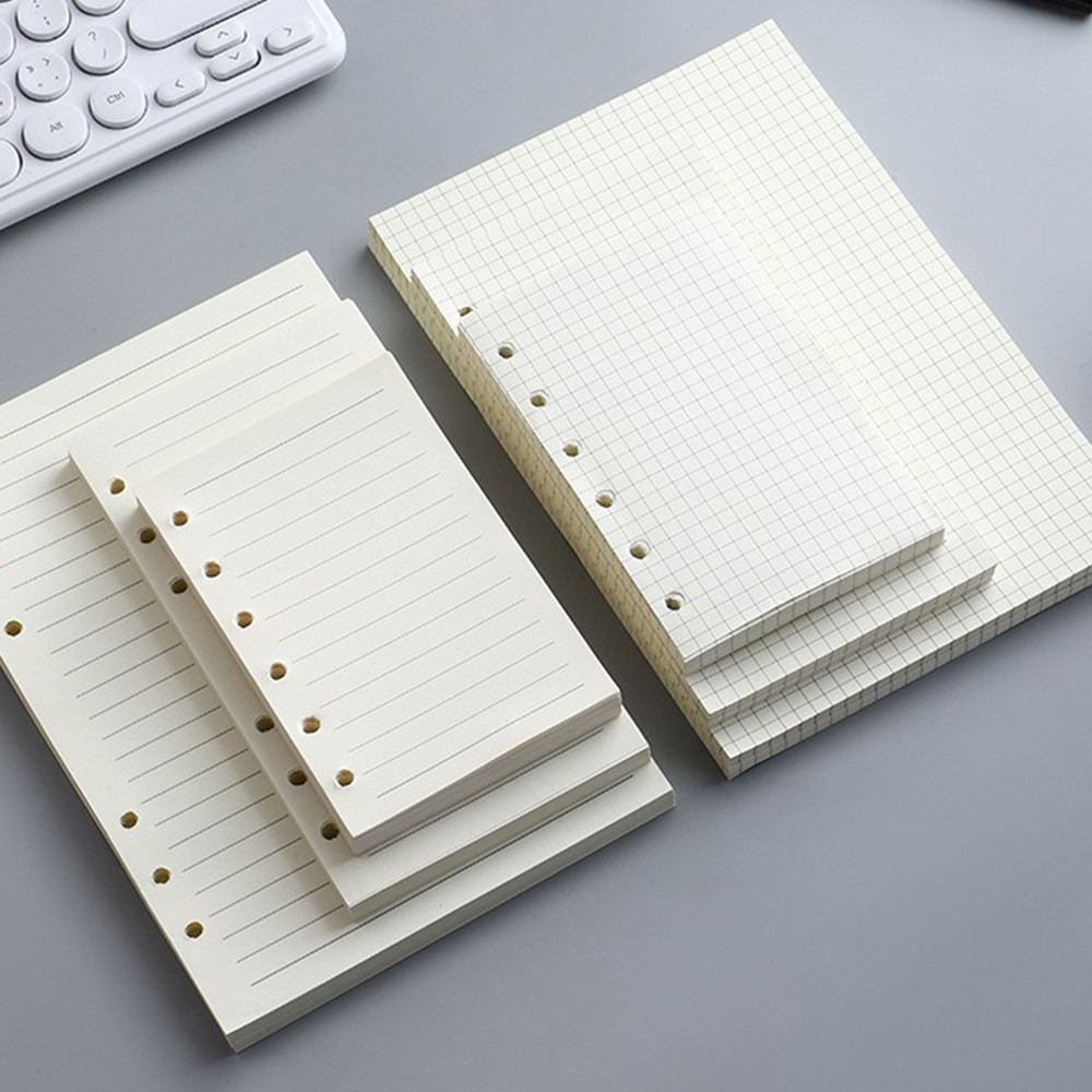 

80 Sheets A5/A6/A7 6 Ring Notebooks Inner Pages Binders Loose-Leaf Paper Folders Office School