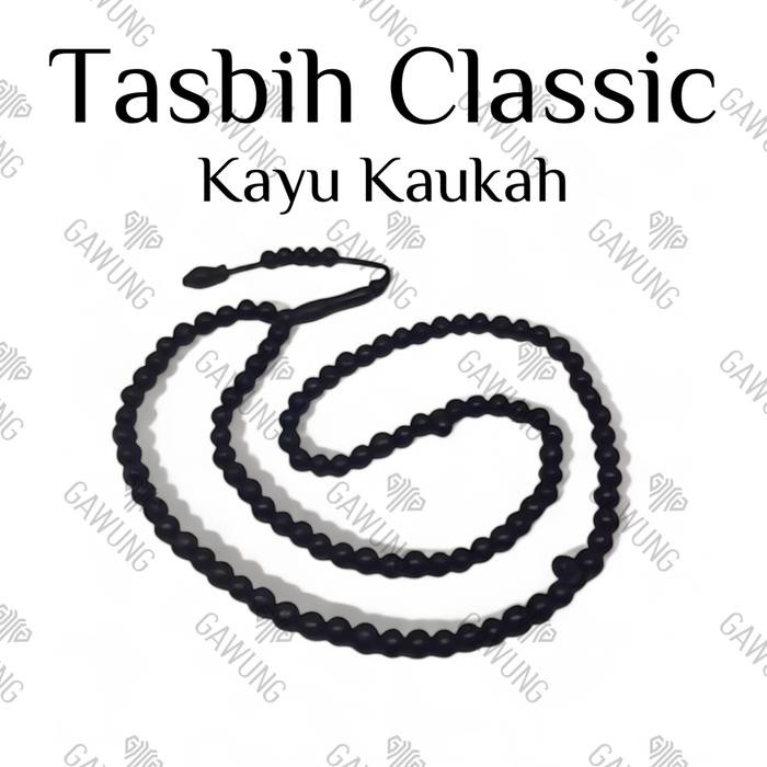 Kalung Tasbih Kayu kokka kaukah Hitam 99 butir oleh oleh haji kado - TTKH