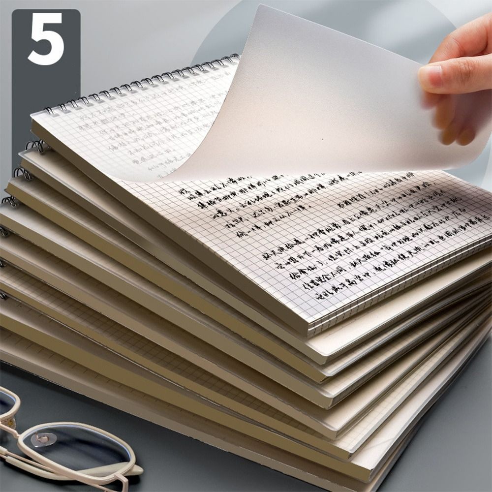 

Thickened Flip-Up Type Coil Notebook With Pp Cover Grid Line Journal Diary Book A4/A5/B5 Spiral