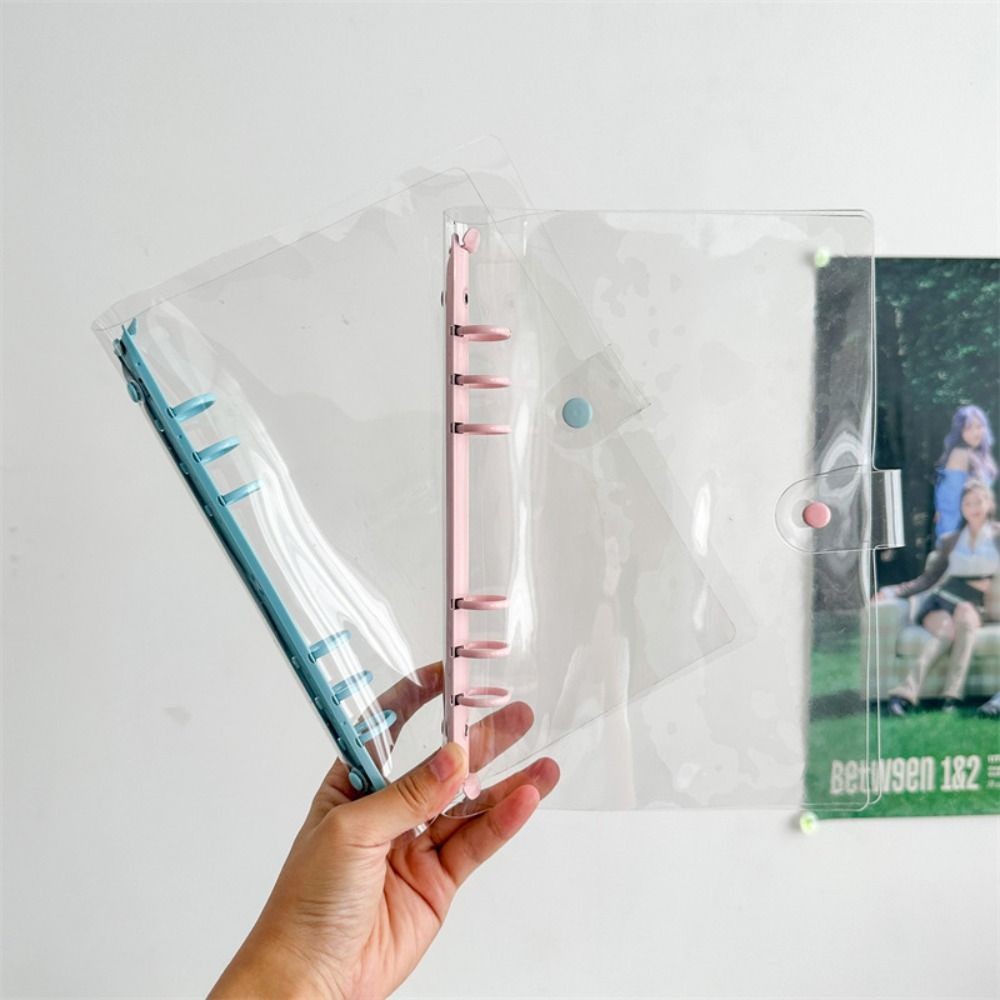 

Beautiful Pvc And Metal A5 Binder Transparent 6-Hole Loose Leaf Notebook Shell Multiple Colors