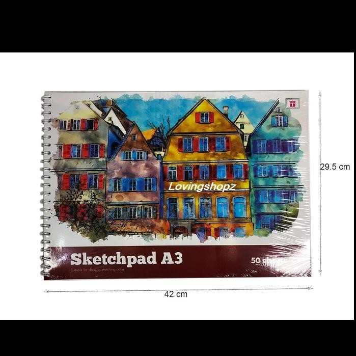 

Buku Gambar A3 Tiara 50 Lembar Jilid Spiral Cat Sketchbook Stationery Kertas #Gratisongkir