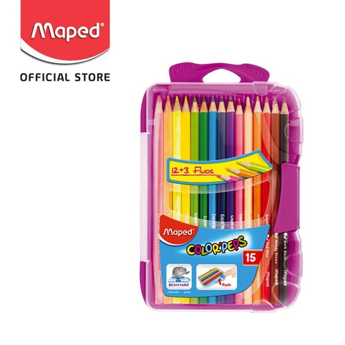 

Maped Pensil Warna Smart Box 12 Warna Dan 3 Warna Fluorescent #Gratisongkir