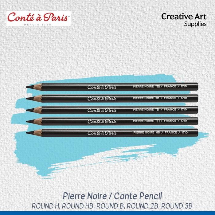 

Conte Paris Pierre Noire Pencil Round H, Hb, B, 2B, 3B Sketch #Gratisongkir