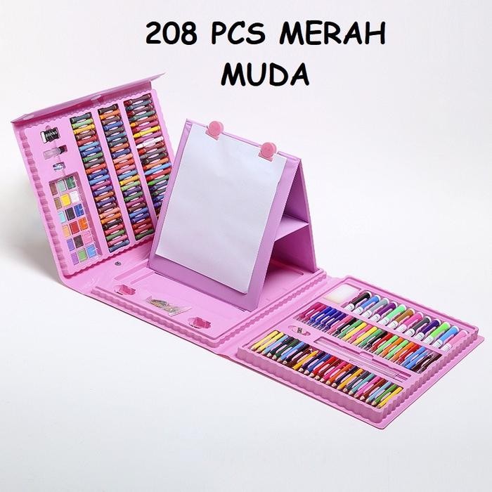 

Alat Melukis Mewarnai Crayon Anak Painting Coloring Art Set 208 Pcs Paper Pen Watercolor Pensil